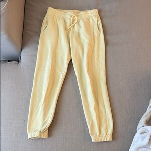 Soft butter yellow fleece joggers